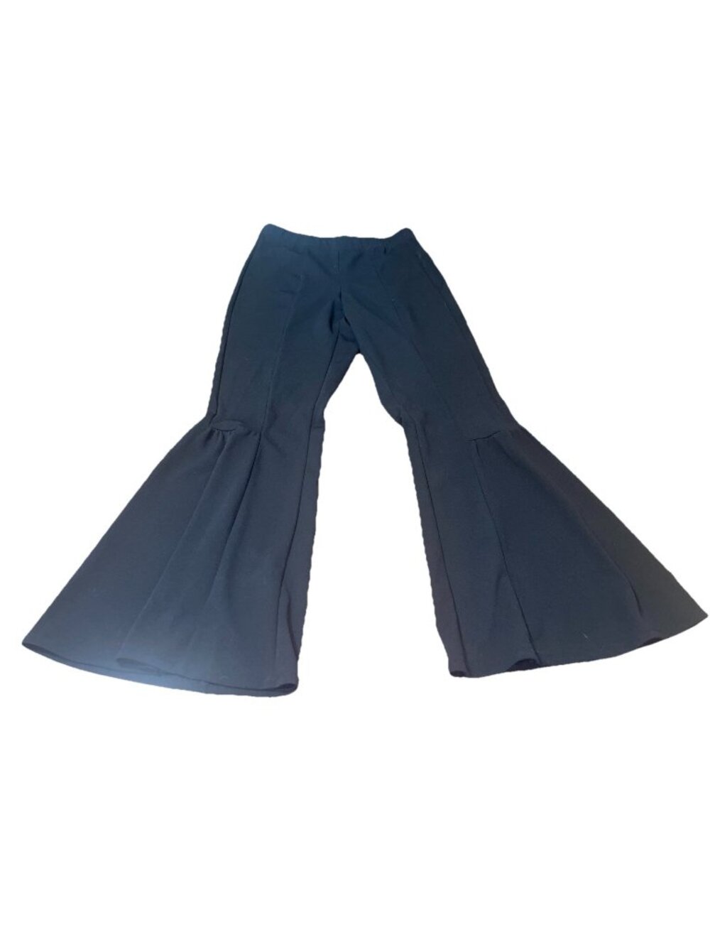 NY COLLECTION Women's Size Medium Black Bell Bottom Pull On Pants Elastic Waist